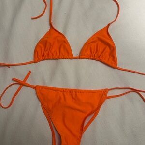 Neon orange bikini!